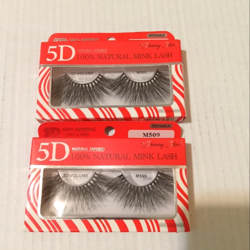 Mink lash 5D mink eyelashes 2 packs color black